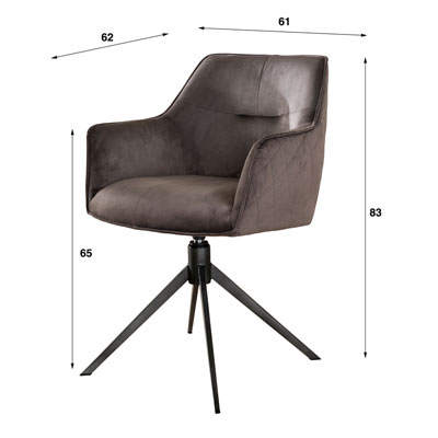 chaise_mona_pivotante_velours_anthracite