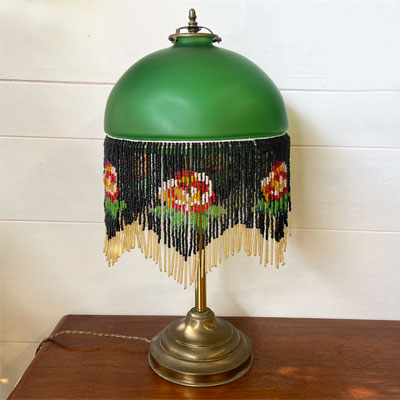 lampe_abat_jour_vert_perles