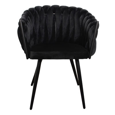 chaise_velours_torsade_noir