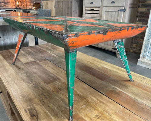 table_basse_metal_recycle_orange_verte