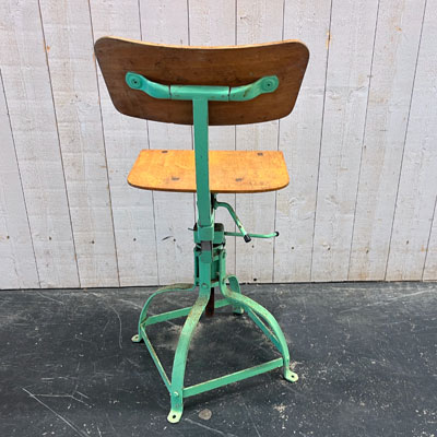 tabouret_vintage_bois_metal_vert