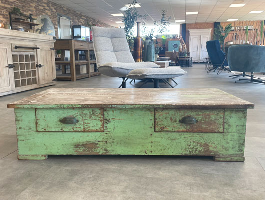 table_salon_bois_patine_vert